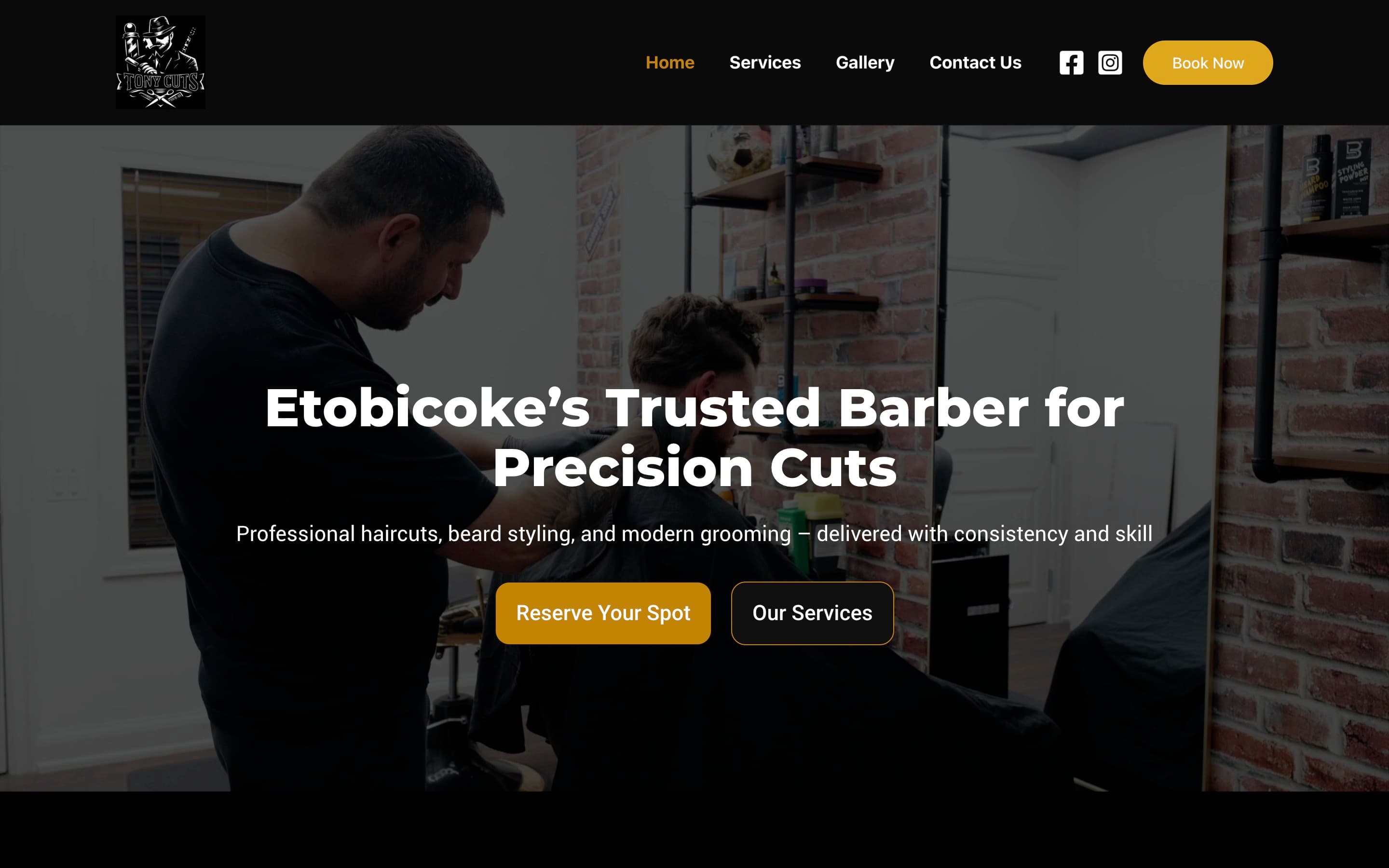 Tony Cuts barbershop website